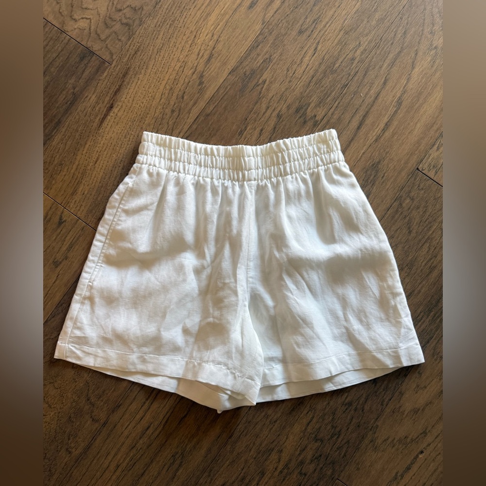 NWT Anine Bing Kam White Linen Shorts - Picture 3 of 11